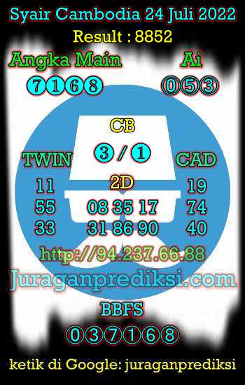 Prediksi Cambodia 24 Juli 2022, Syair cambodia 24 7 2022, prediksi kamboja Minggu 24 juli 2022, kode syair kamboja hari ini 24 7 2022 jitu dan akurat.