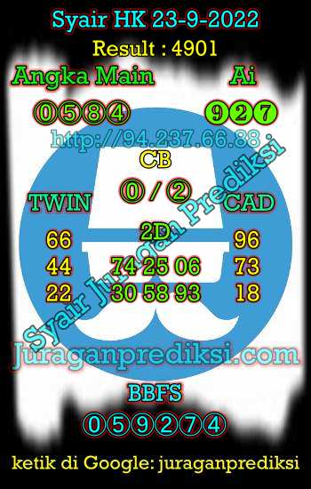 Prediksi Hk 23 September 2022 hari ini dari Forum Syair hk adalah Prediksi Hongkong 23 9 2022 dan syair hongkong hari ini. Kode Syair Hk hari ini merupakan syair hk Jumat 23 September 2022.