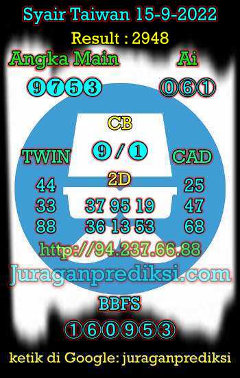 Prediksi Syair Taiwan 15 September 2022 - Prediksi Taiwan 15 September 2022 adalah prediksi taiwan dan juga Syair taiwan hari ini Kamis 15 9 2022 yang merupakan angka keluar togel taiwan malam hari ini